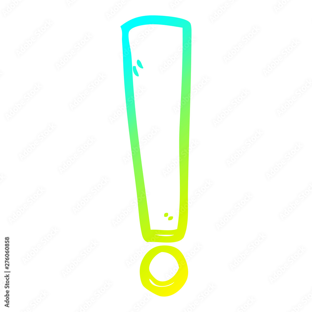 cold gradient line drawing cartoon exclamation mark cold gradient line drawing cartoon exclamation mark
