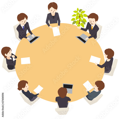 会議をする人々