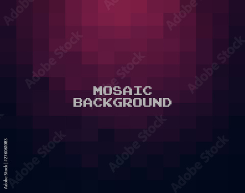 Abstract Dark Purple geometric Background, Creative Design Templates. Pixel art Grid Mosaic, 8 bit vector background.