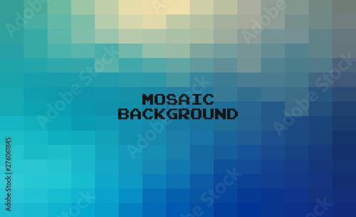 Abstract Blue geometric Background, Creative Design Templates. Pixel art Grid Mosaic, 8 bit vector background.