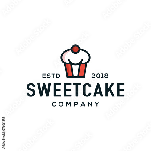 Cake logo design vector.