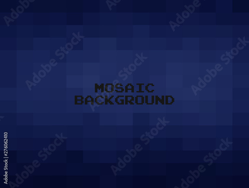 Abstract Dark Blue geometric Background, Creative Design Templates. Pixel art Grid Mosaic, 8 bit vector background.