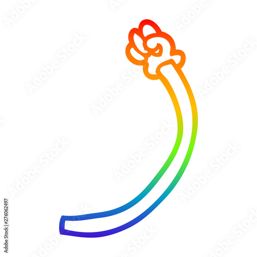 rainbow gradient line drawing cartoon retro hand gestures