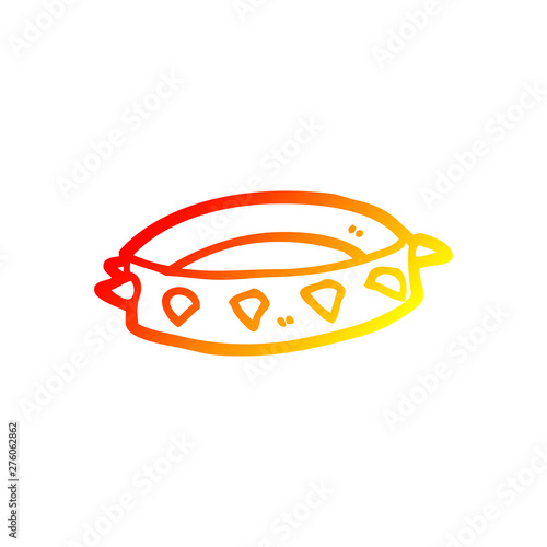 warm gradient line drawing cartoon spiked dog collar