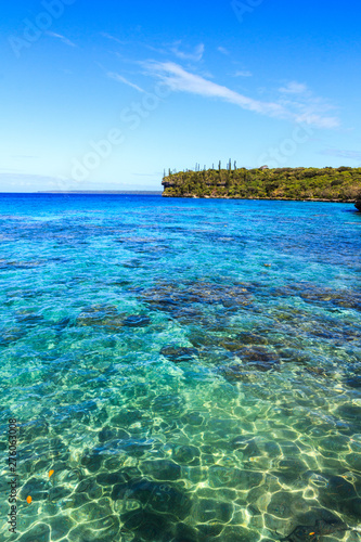 View over the clear waters of Jinek Bay