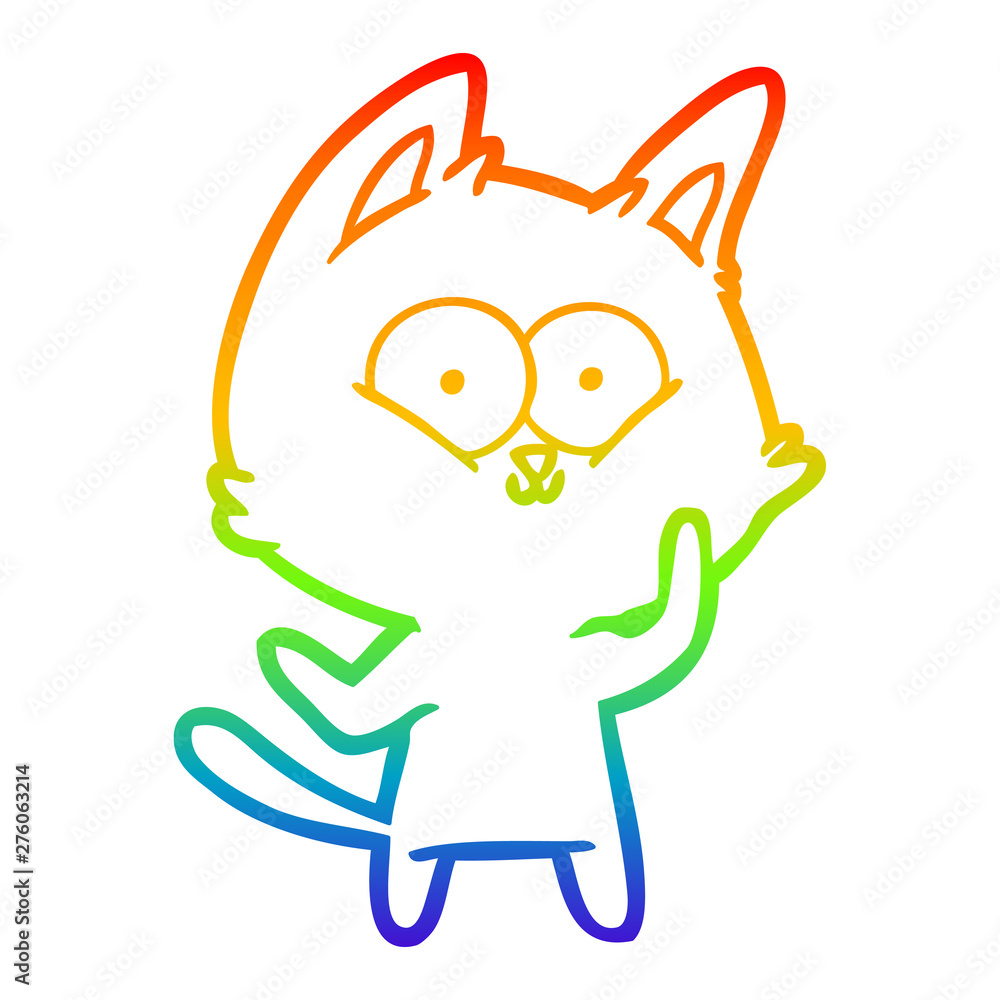 rainbow gradient line drawing cartoon cat rainbow gradient line drawing cartoon cat