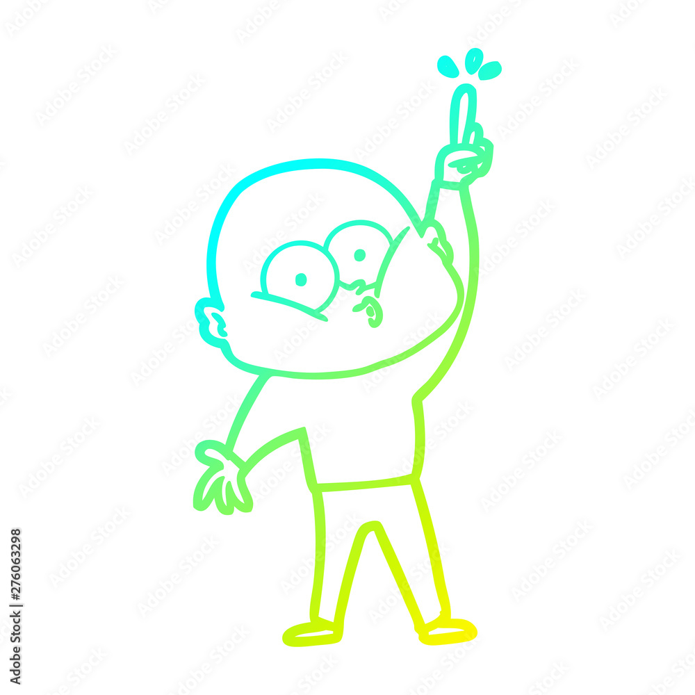 cold gradient line drawing cartoon bald man staring cold gradient line drawing cartoon bald man staring