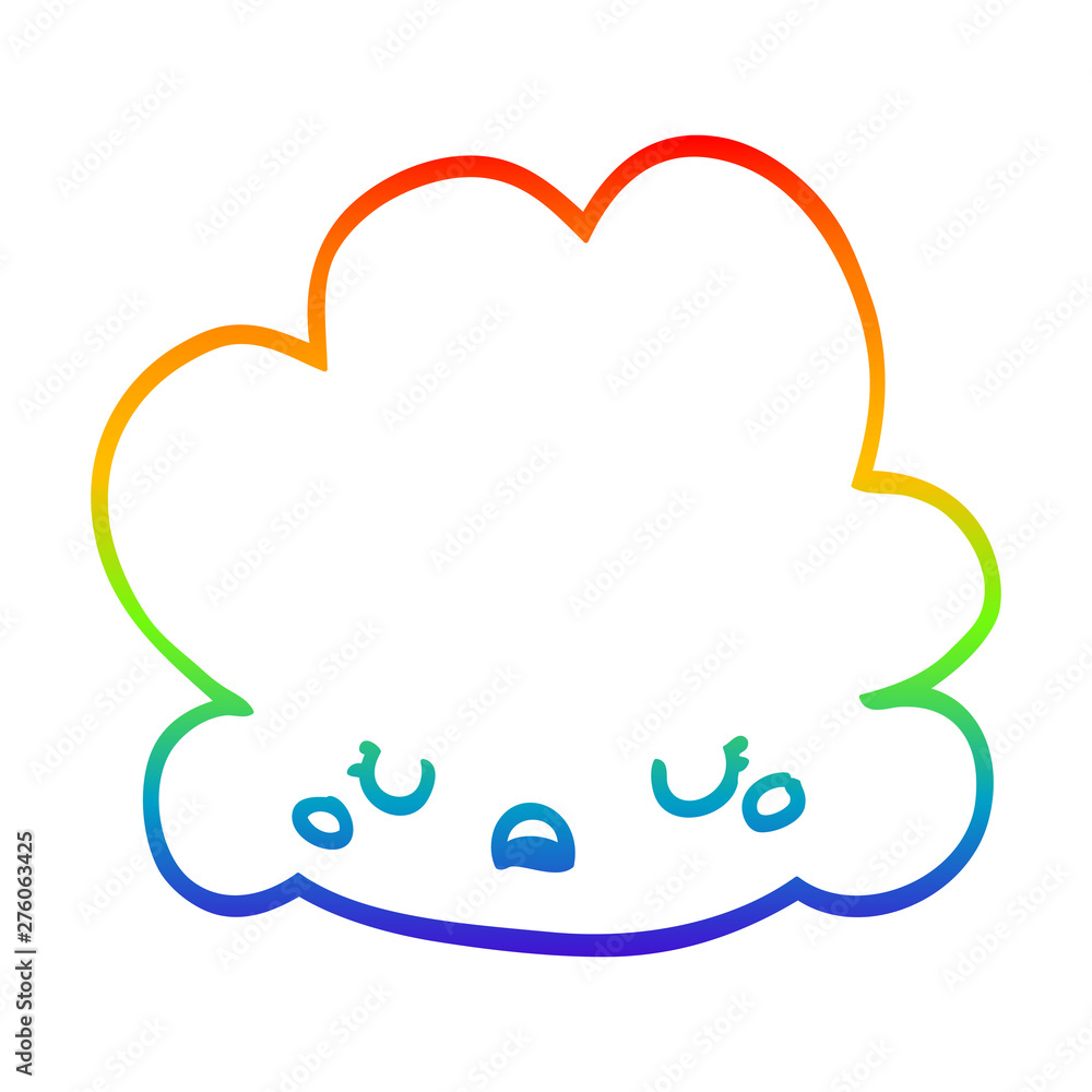 rainbow gradient line drawing cute cartoon cloud rainbow gradient line drawing cute cartoon cloud