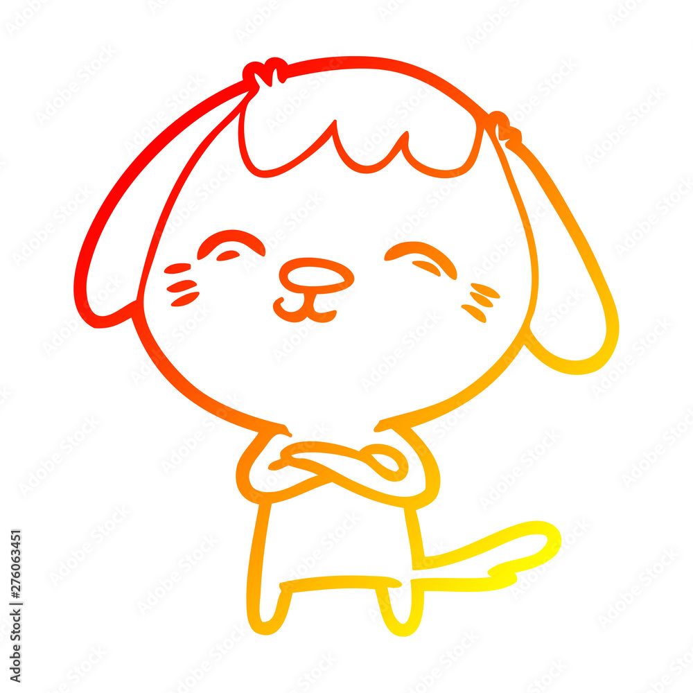 warm gradient line drawing happy cartoon dog warm gradient line drawing happy cartoon dog