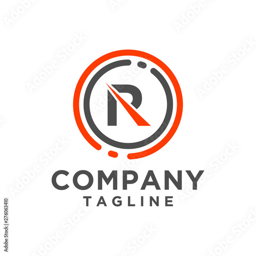 Free Download Letter logo design vector icon with circle line. Minimalist style - GFXLoad