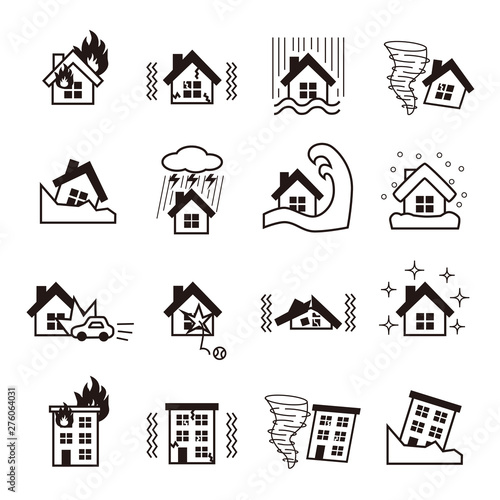 Natural disaster icon set