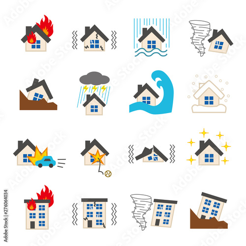 Natural disaster icon set