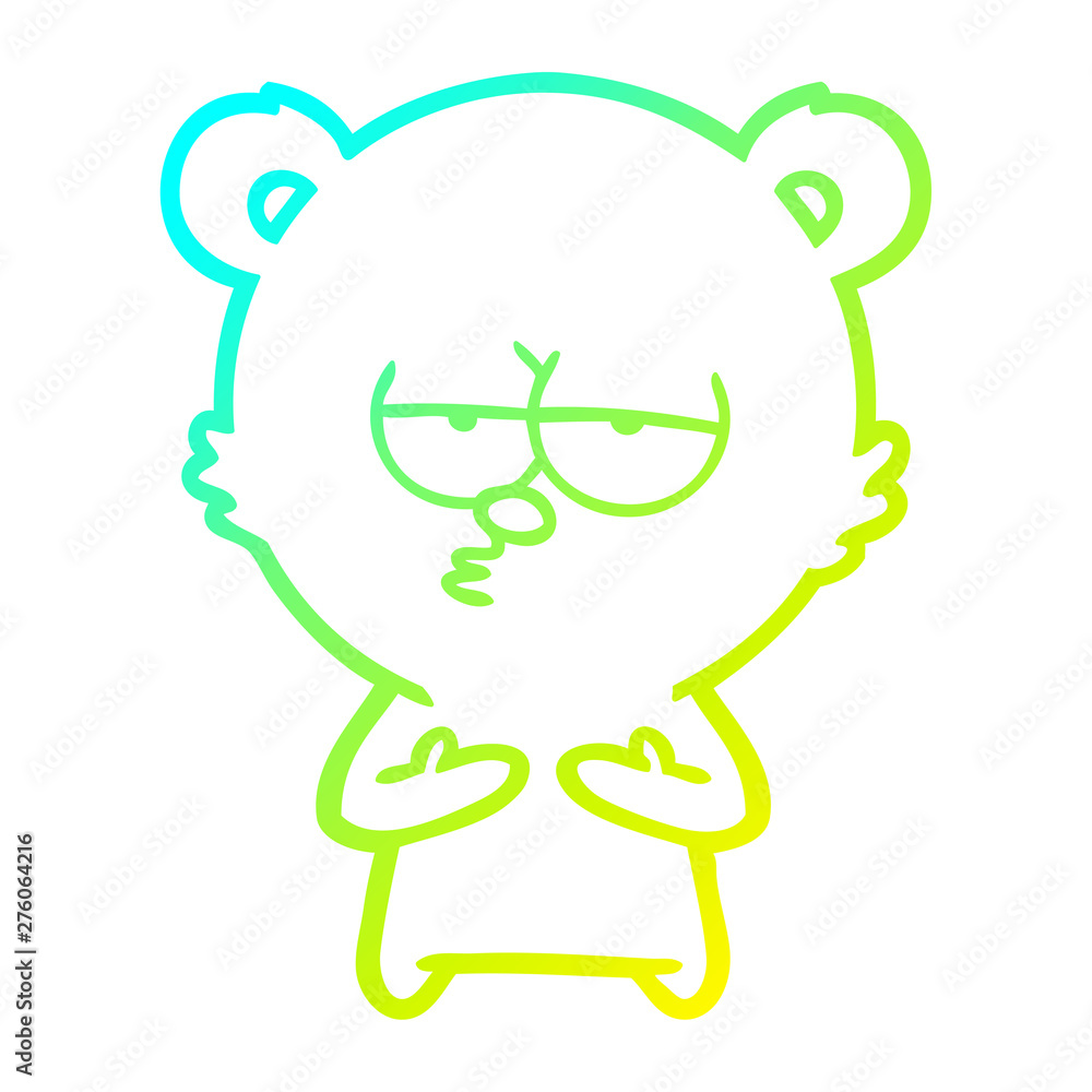 cold gradient line drawing bored bear cartoon cold gradient line drawing bored bear cartoon