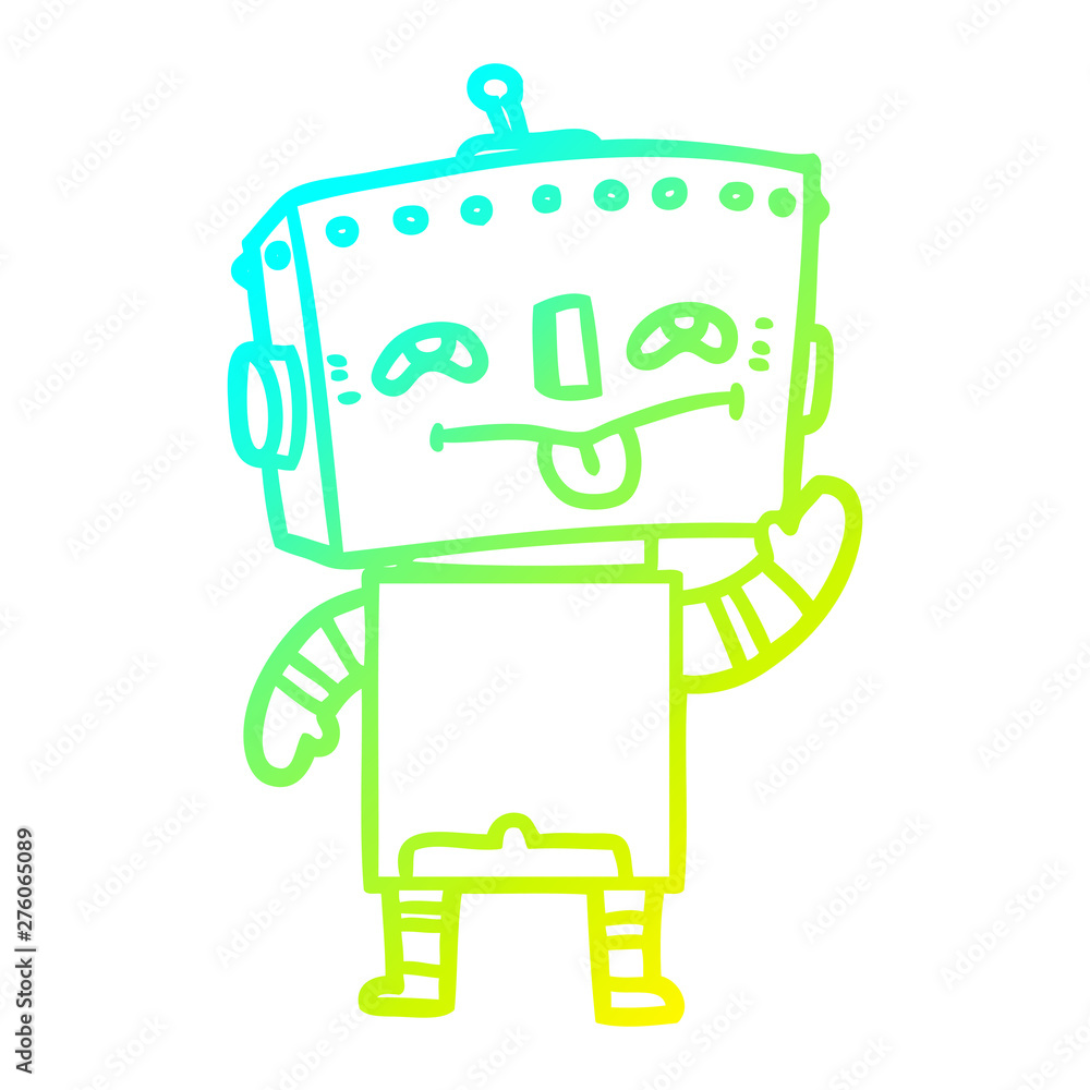 cold gradient line drawing cartoon robot cold gradient line drawing cartoon robot