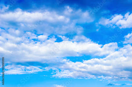 Clouds and blue sky background with copy space