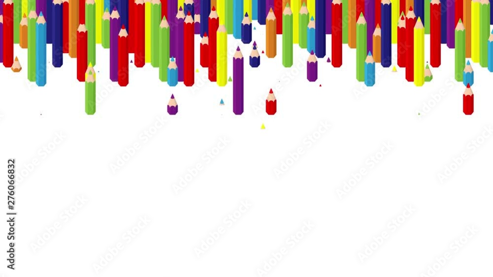 Pencil bar 3D virtual isometric shuffle wave pattern, Education or business stationery concept design illustration on white background animation 4K, with copy space Pencil bar 3D virtual isometric shuffle wave pattern, Education or business stationery concept design illustration on white background animation 4K, with copy space