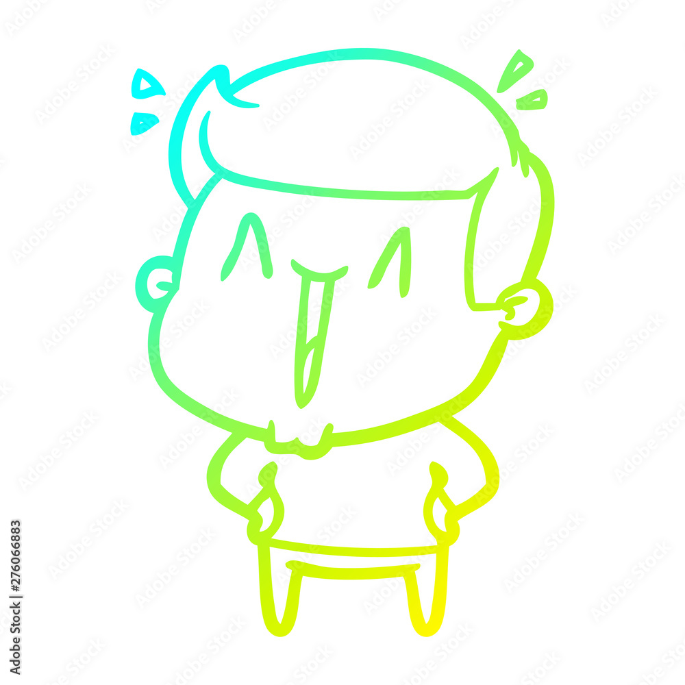 cold gradient line drawing cartoon excited man cold gradient line drawing cartoon excited man