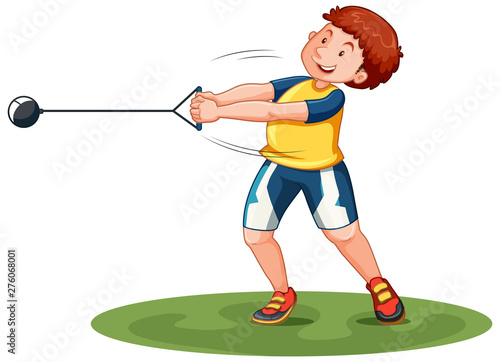 Man doing hammer throw