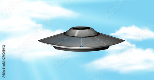 UFO in sky scene