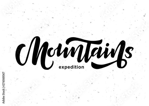 Mountains hand drawn lettering
