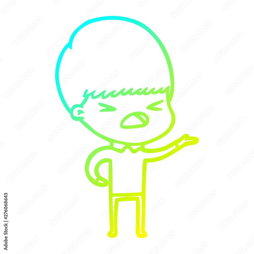 cold gradient line drawing cartoon stressed man cold gradient line drawing cartoon stressed man