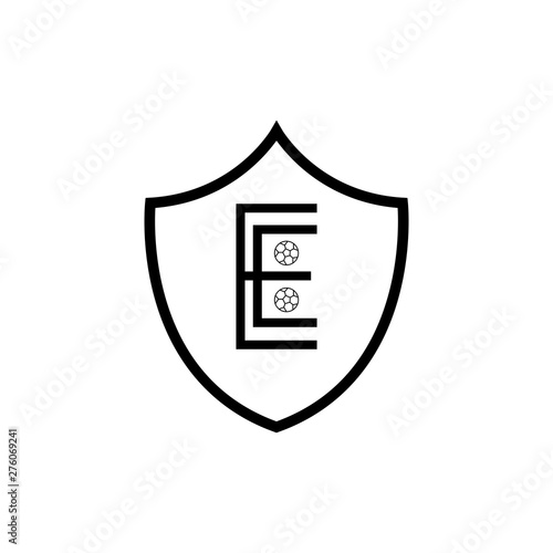 Letter E of Football Federation, sheild logo