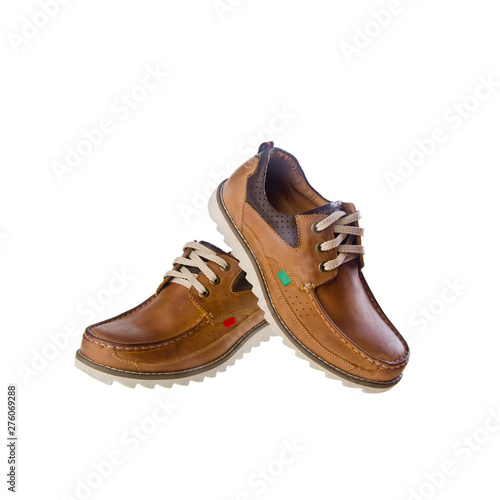 shoe or men's shoes in fashion concept on a background.