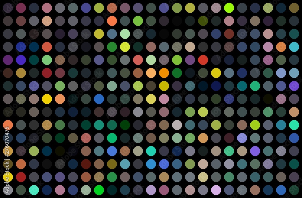 Disco party wall abstract design. Colorful dots mosaic on black background. Bright yellow red blue green lights. Disco party wall abstract design. Colorful dots mosaic on black background. Bright yellow red blue green lights.