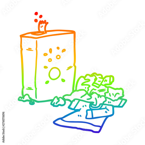 rainbow gradient line drawing washing powder and laundry