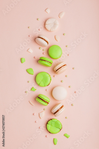 Macaron cake tender on a light background