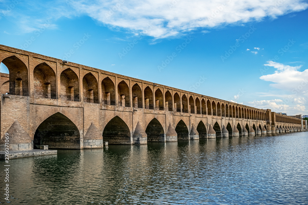 Siosepol the bridge in Isfahan of double-deck 33 arches, also known as the Allah Verdi Khan Bridge or “Bridge of 33 Arches”