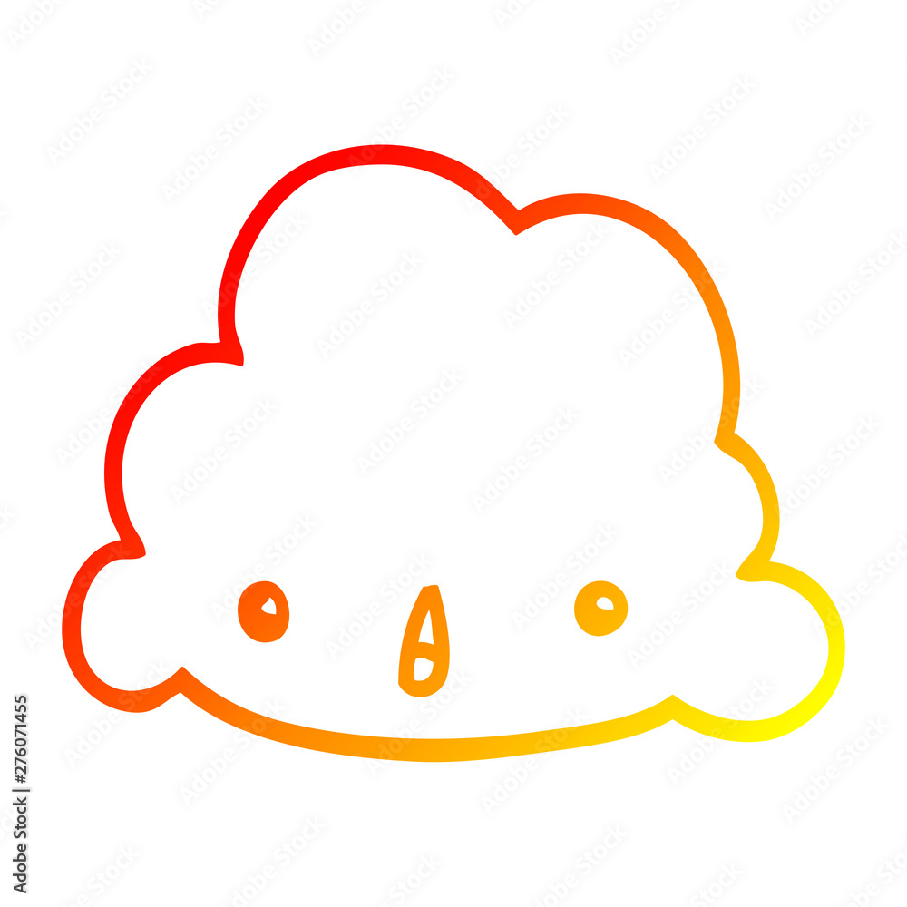 warm gradient line drawing cartoon cloud warm gradient line drawing cartoon cloud