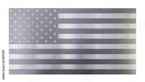 isolated cool modern background, isolated USA flag made out of different types of brushed metal planks, stainless steel, United States of America, patriotism, 3d rendering, illustration