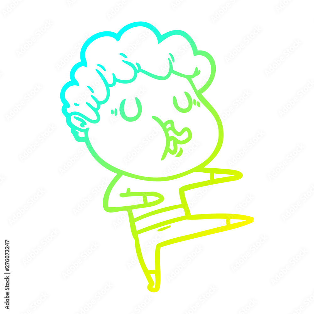 cold gradient line drawing cartoon man singing cold gradient line drawing cartoon man singing