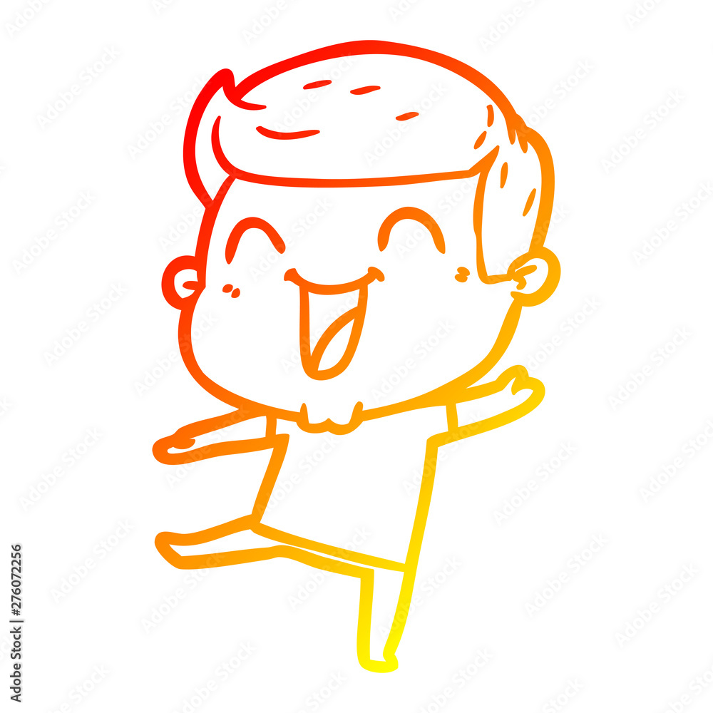 warm gradient line drawing cartoon man laughing warm gradient line drawing cartoon man laughing