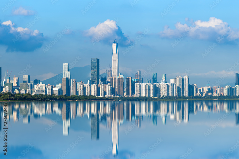 City Skyline of Futian District Financial District, Shenzhen, Guangdong Province