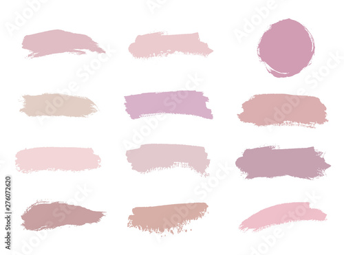 Pink, nude, rose, peach colors brush stroke watercolor texture. Geometric shape with watercolor washes. Trendy templates for banner, flyer, poster, greeting, wedding invitation