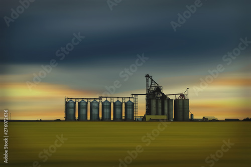 Inland grain terminal with the capacity to ship grain by rail. North Battleford, Saskatchewan, Canada