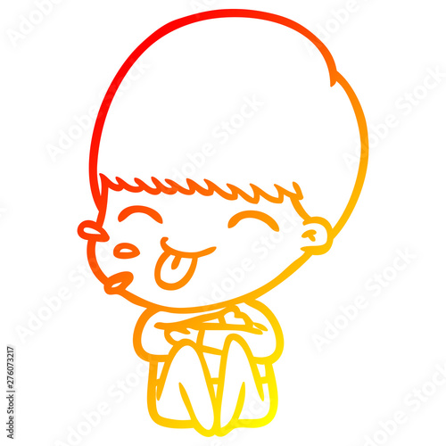 warm gradient line drawing cartoon rude man