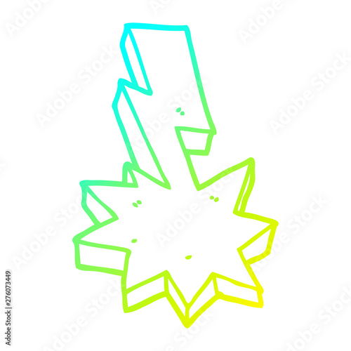 cold gradient line drawing cartoon lightning strike