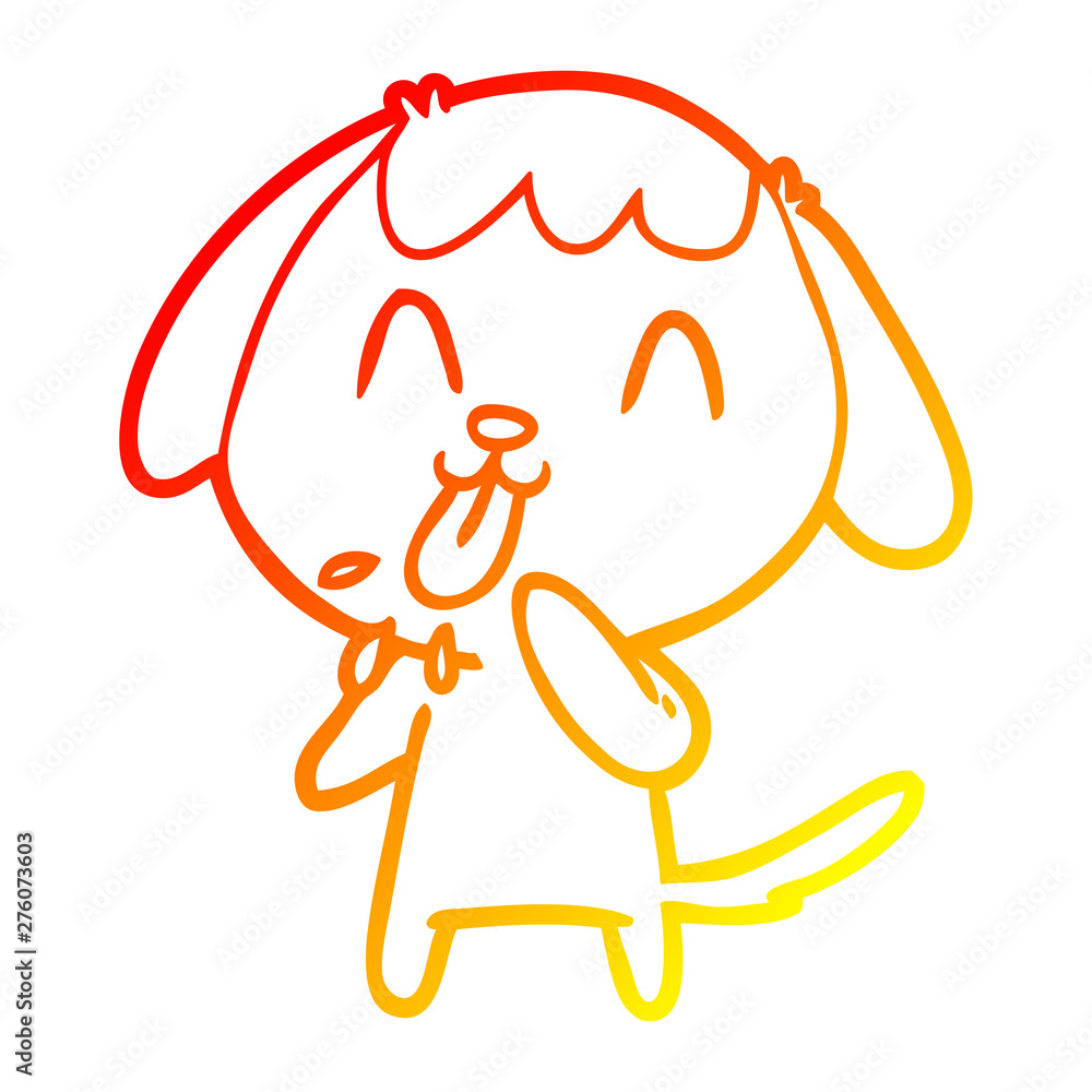 warm gradient line drawing cute cartoon dog warm gradient line drawing cute cartoon dog
