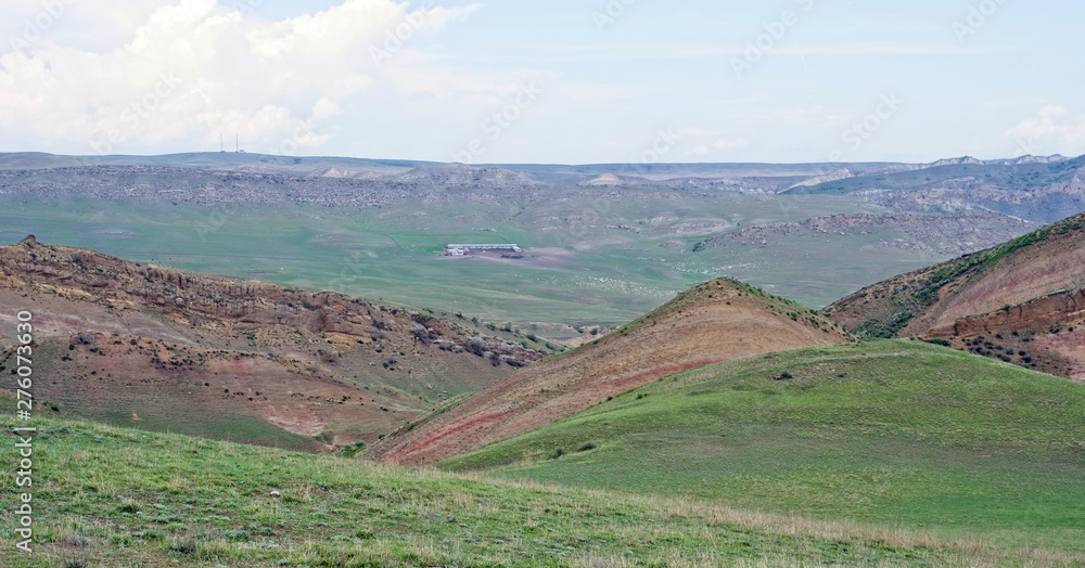 A typical scenic of the steppe country of south-eastern Georgia.