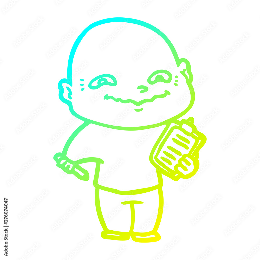 cold gradient line drawing cartoon nervous man cold gradient line drawing cartoon nervous man