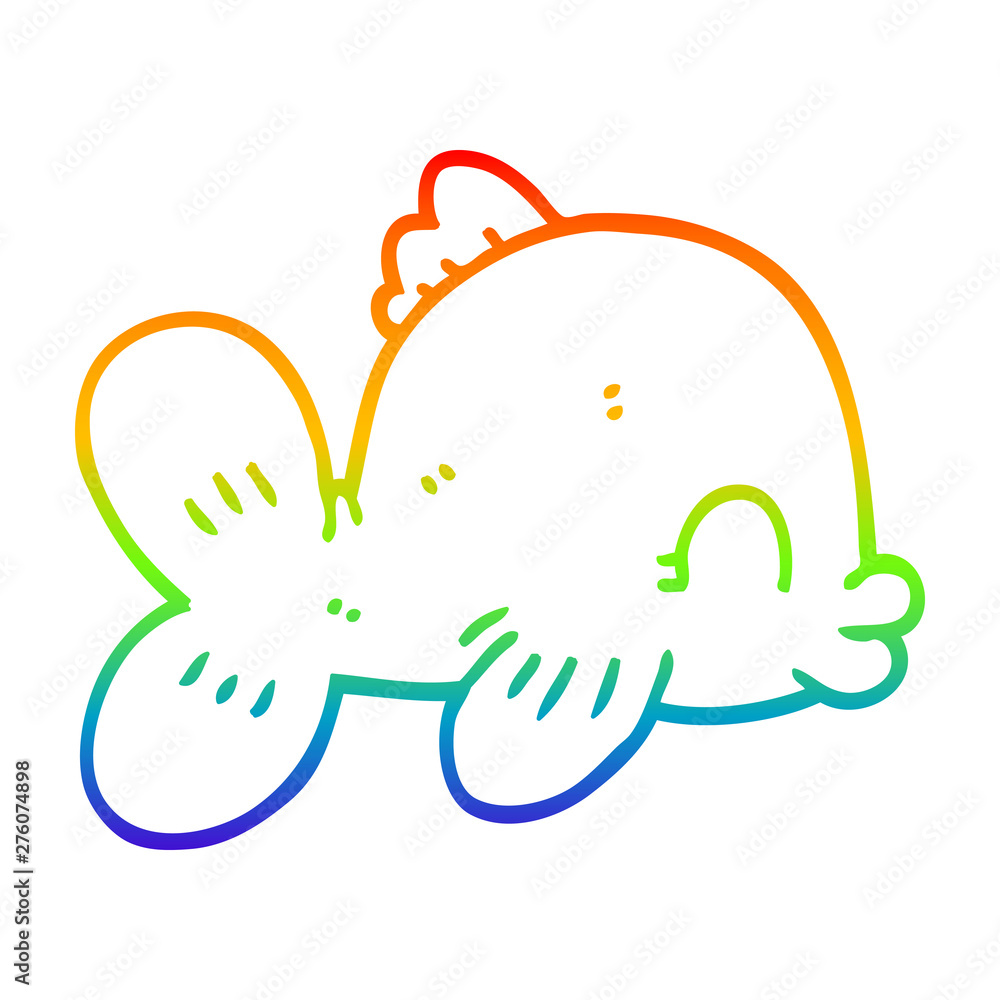 rainbow gradient line drawing funny cartoon fish rainbow gradient line drawing funny cartoon fish