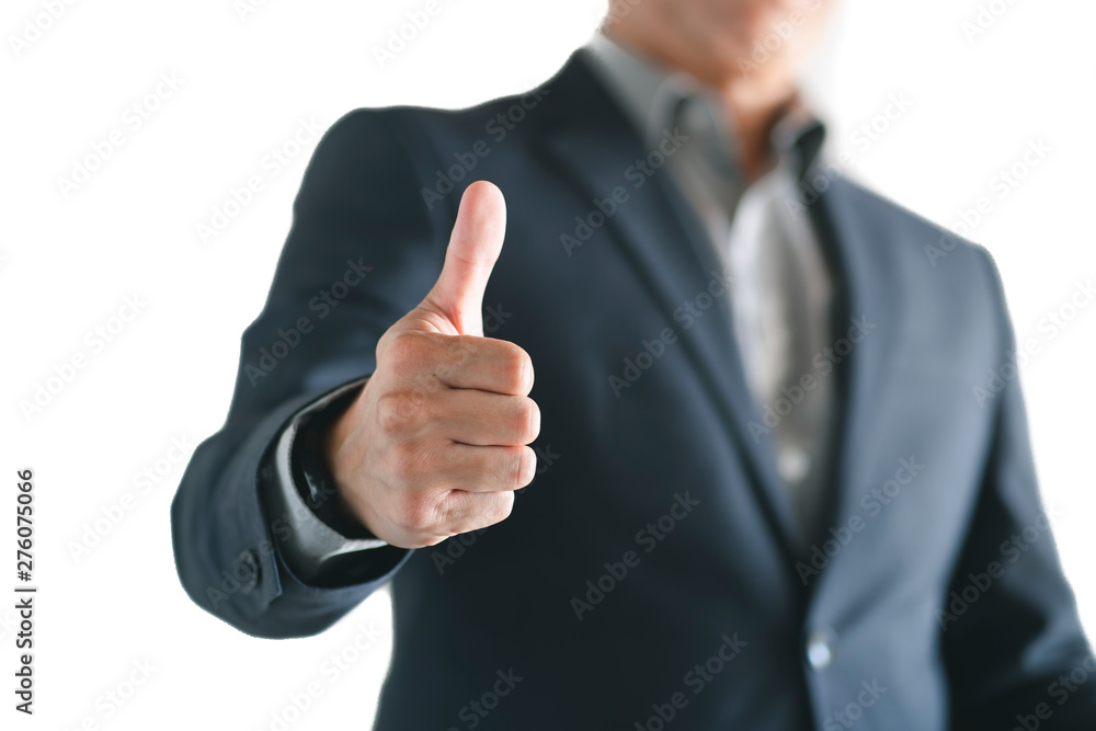 Close up of business man hand action on white background Close up of business man hand action on white background