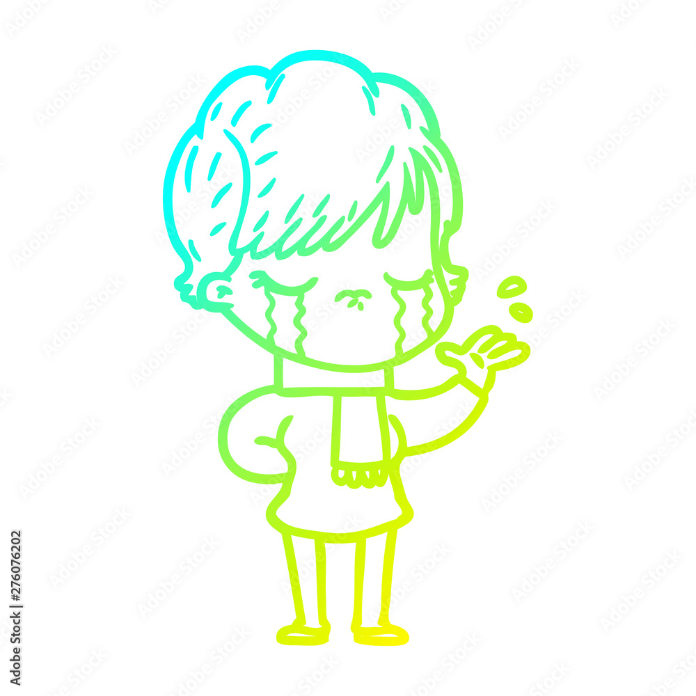 cold gradient line drawing cartoon woman crying cold gradient line drawing cartoon woman crying