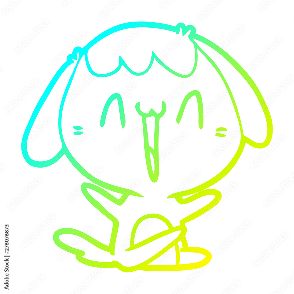 cold gradient line drawing cute cartoon dog cold gradient line drawing cute cartoon dog