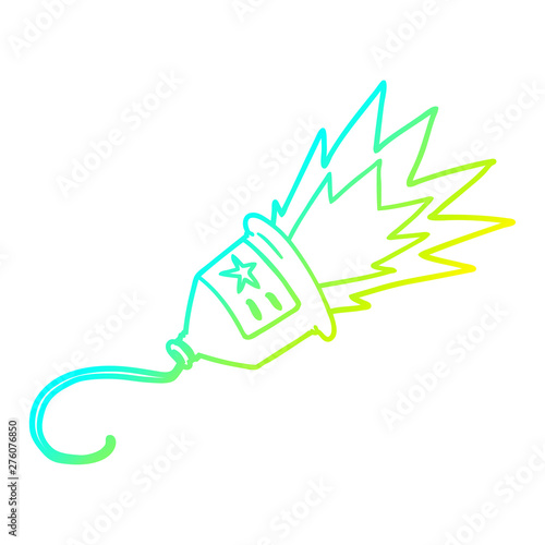 cold gradient line drawing party popper cartoon