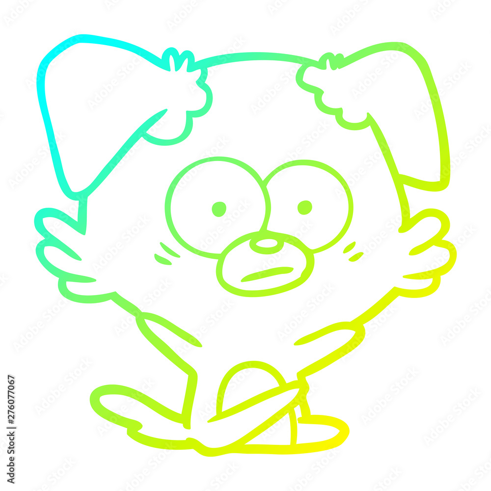 cold gradient line drawing nervous dog cartoon cold gradient line drawing nervous dog cartoon