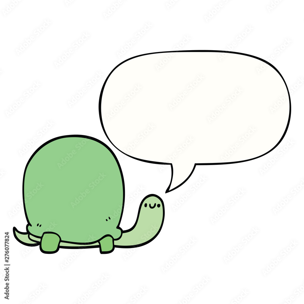 cute cartoon tortoise and speech bubble cute cartoon tortoise and speech bubble